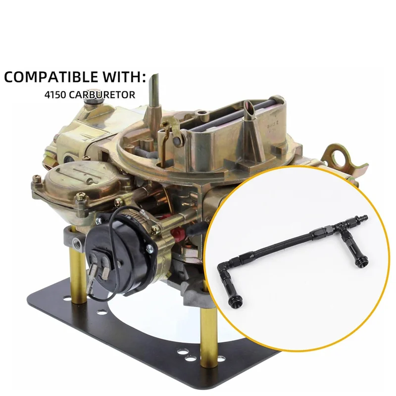 Unique AN6 Dual Feed Carb Braided Nylon Fuel Line Double Pump For 4150 Holley Carburetor 7/8In-20 Thread Ual Feed