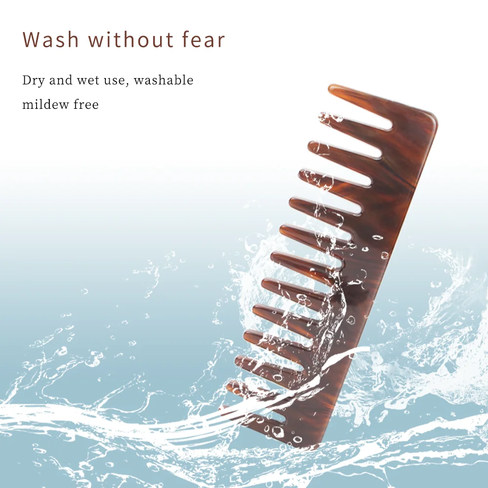 Cross-border wholesale hair comb acetate board Straight hair retro geometric comb Leopard crack simple atmosphere portable flat
