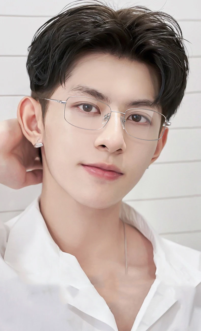 KUXA إطار نظارات من التيتانيوم مربع النظارات البصرية وصفة طبية قصر النظر مد البصر القراءة نظارات خفيفة الفضة الذهب