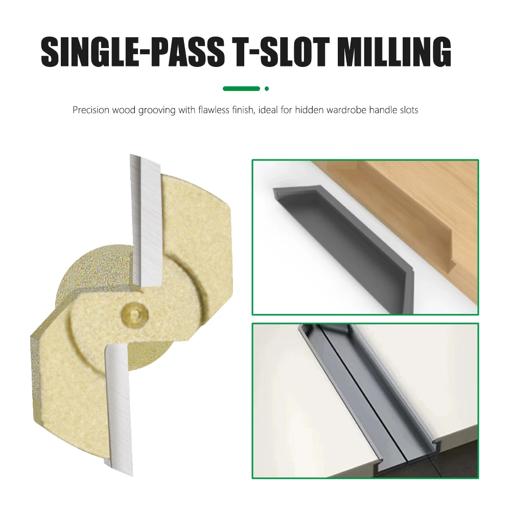 LAVIE 1/2' Schaft Industriequalität T-Typ Schlitzfräser Holzbearbeitungsfräser I13A382413GD