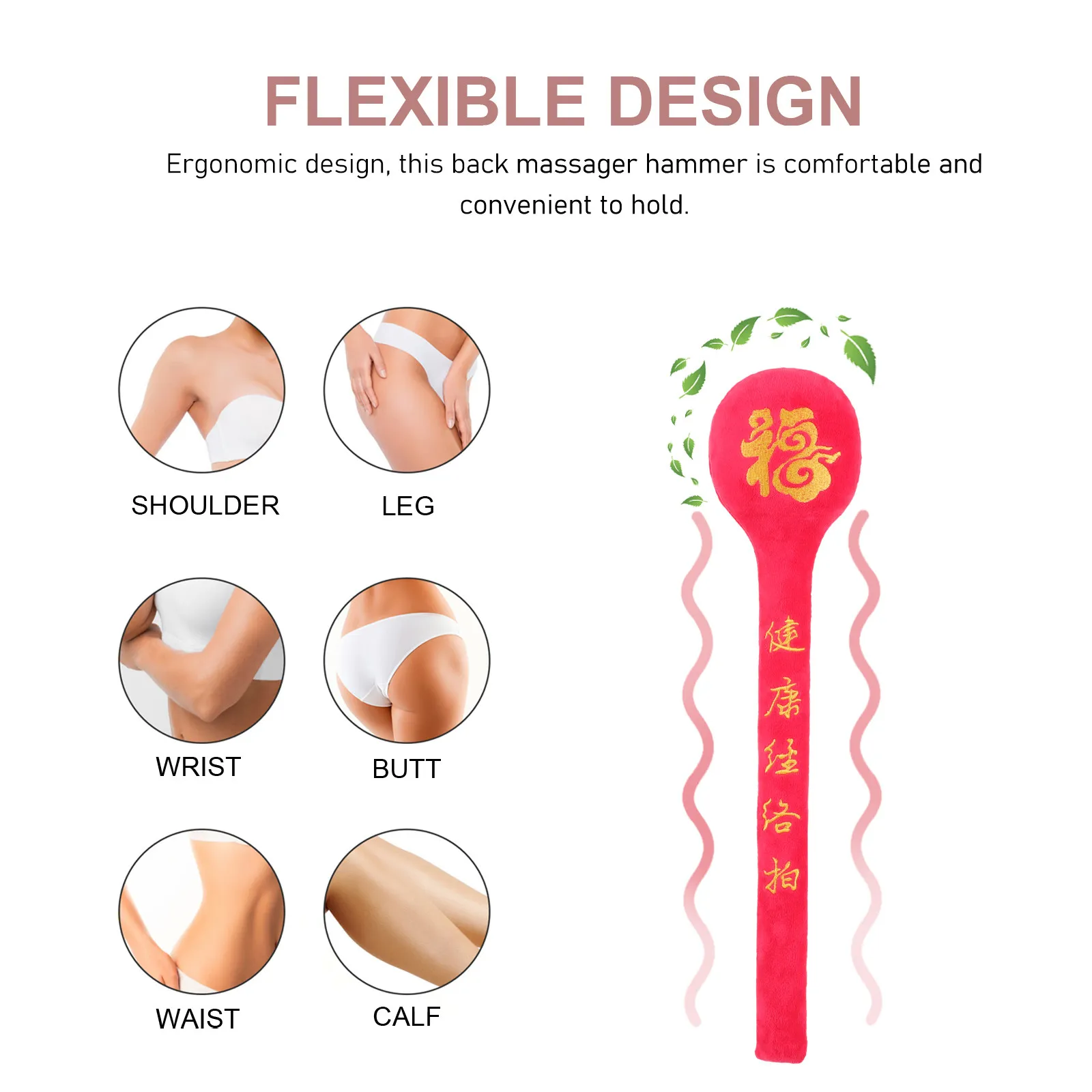 Massage Hammer Comfortable Body Massager Handheld Back Massager Pat Stick Muscle Therapy Tool for Athletes and Professional