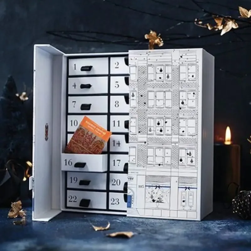 Customized queryCustom Luxury Advent Calendar Empty Paper Gift Beauty Cosmetic Packaging Box Countdown Christmas Advent Calendar
