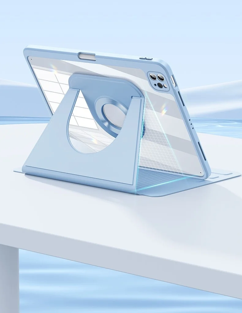 Für iPad 11 10,9 10,2 9,7 Zoll Magnetische Abnehmbare Acryl 720° Drehbare Stoßfeste Schutzhülle mit Schlaf-Wach-Funktion – Detail 2