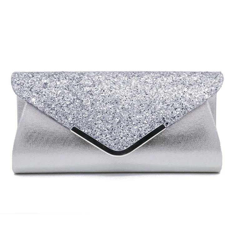 Women Envelope Evening Bag Glitter Ladies Chain Shoulder Bag Shiny Fashion Long Purse Girls Wedding Party Clutches Mini Handbag