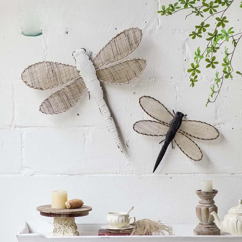 Coffee shop wall decoration Bar hanging Three-dimensional dragonfly wall hanging Personalized creative