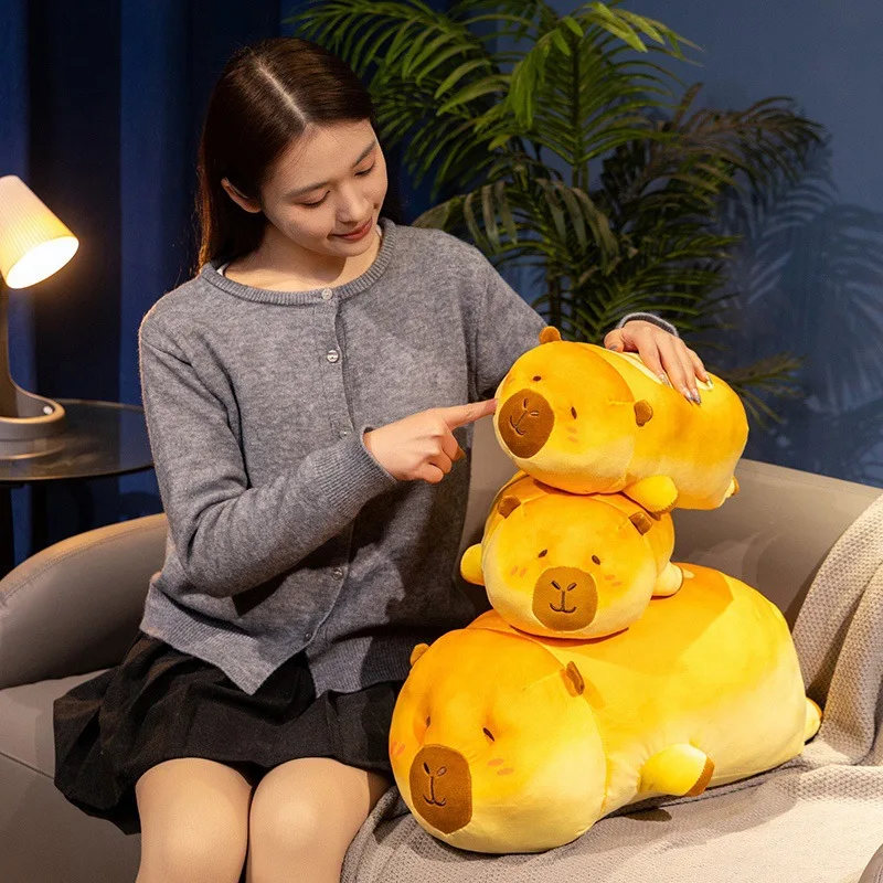 Leuke Cartoon Brood Capibara Knuffel Sierkussen Figuur Capibara Pop Thuis Kussen Simulatie Gevulde Pop Kawaii Speelgoed Geschenken