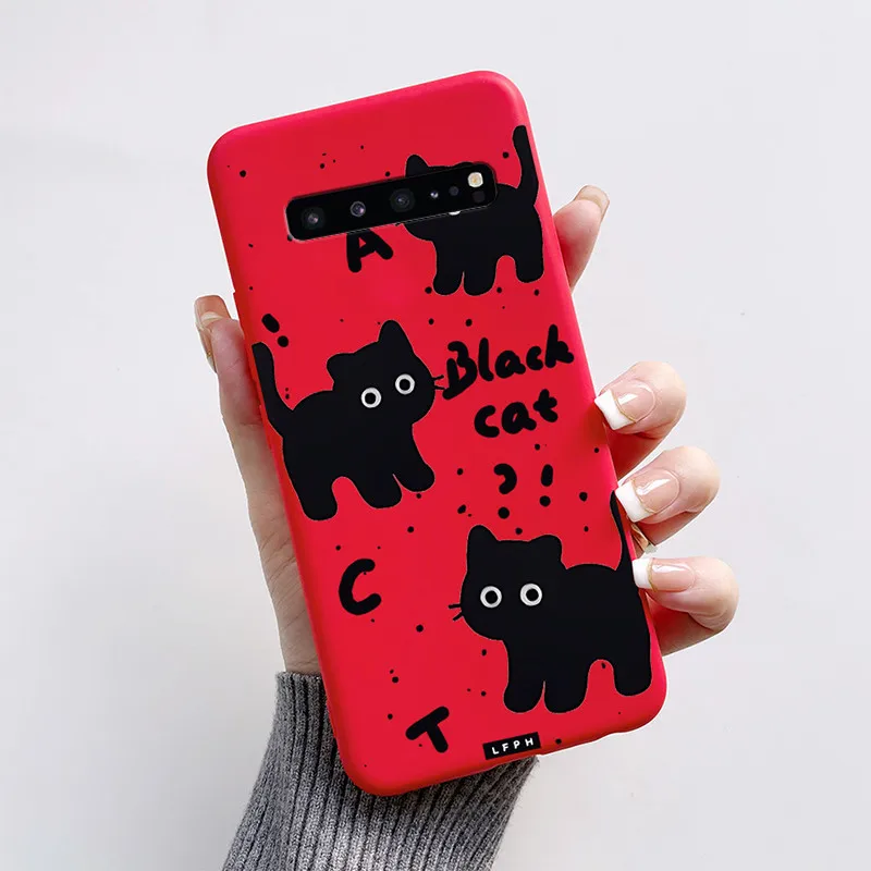 For Samsung S10 5G Case Cute Cartoon Soft Silicone Matte Slim Protective Phone Cover For Samsung Galaxy S10 5G G977N Case Coque