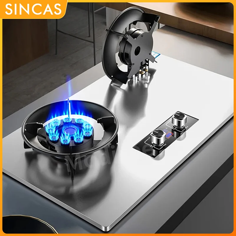 8.5Kw Gas Stove Dual Stove Household Embedded Natural Gas Liquefied Gas Timing Stove Fierce Fire Stove Desktop Dual Use Kitchen