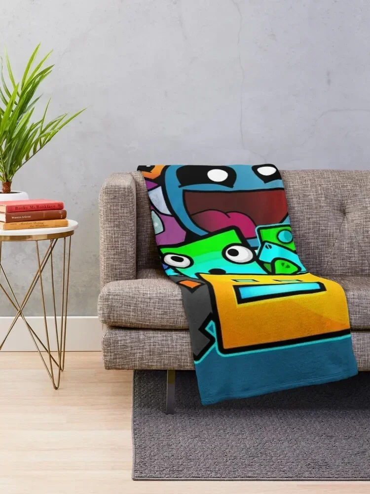 geometry dash old school gaming Throw Blanket warm for winter Hairys Sofas Blankets