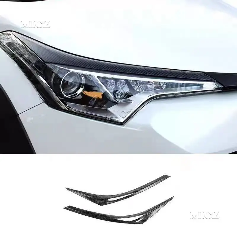 For Toyota C-HR CHR 2017 2018 2019 ABS Car Headlights Frame Light Eyebrow Cover Trim Chromium Styling Exterior Accessories