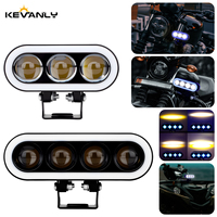 1PCS 3/4 Lens Motorcycle LED Laser External Spotlight White Yellow Strobe Light High/Low Beam Blue Aperture Auxiliary Headlight