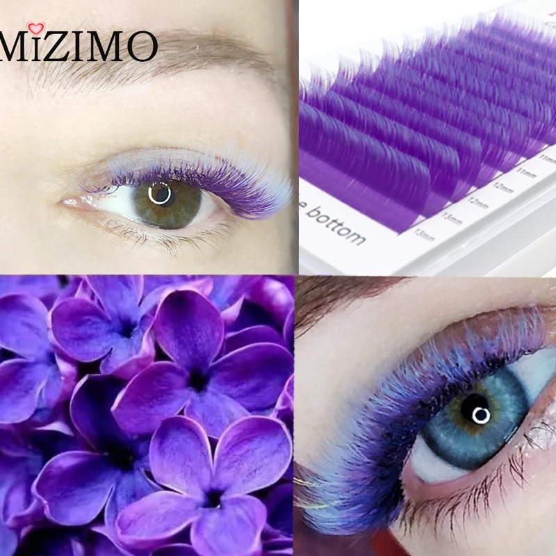 Color Single Grafted False Eyelashes Mixed Length Mixed Color Change Thickness 0.07/01mm Curvature c/d Makeup