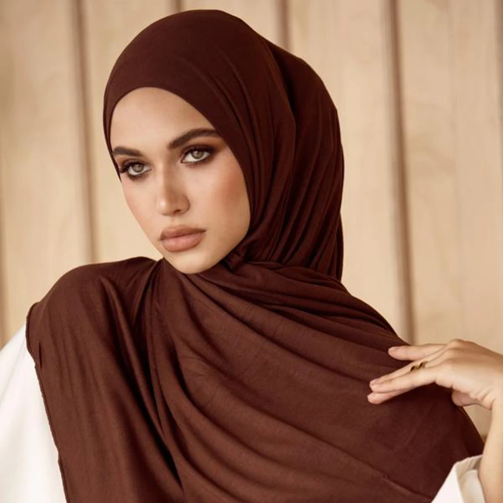 Hotsale Modal Jersey Muslim Hijab Scarf Femme Cotton Headband Soft Turban Headscarf Wrap For Women Plain Color Hijab Shawl