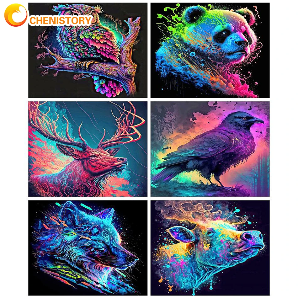 

CHENISTORY 60x75cm Painting By Numbers For Adults Picture Of Coloring By Numbers Colorful Animal Diy Crafts For Home Decor Wall