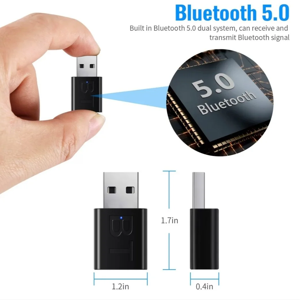 Mini Bluetooth 5.0 Audio Adapter Receiver Wireless Bluetooth Transmitter 3.5mm Jack AUX Car Stereo Music For TV Speaker Laptops