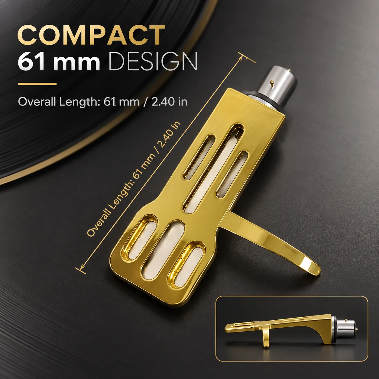 Universal Turntable Headshell 4-Pin Phono Cartridge Mount with Lead Wires for Vinyl Record Player DJ Tonearm