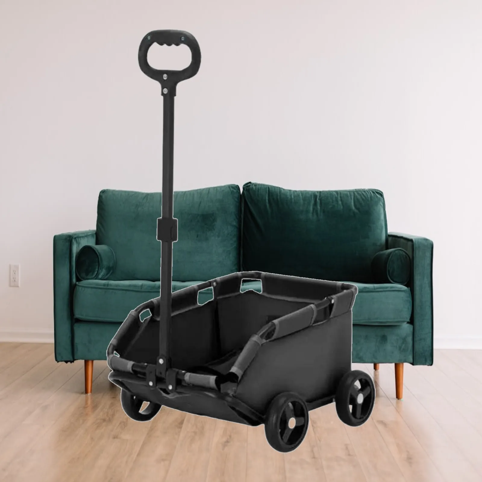 Small Pet Push Cart for Children Outdoor Wagon with Four Wheels Oxford Cloth Carrier for Cats Dogs