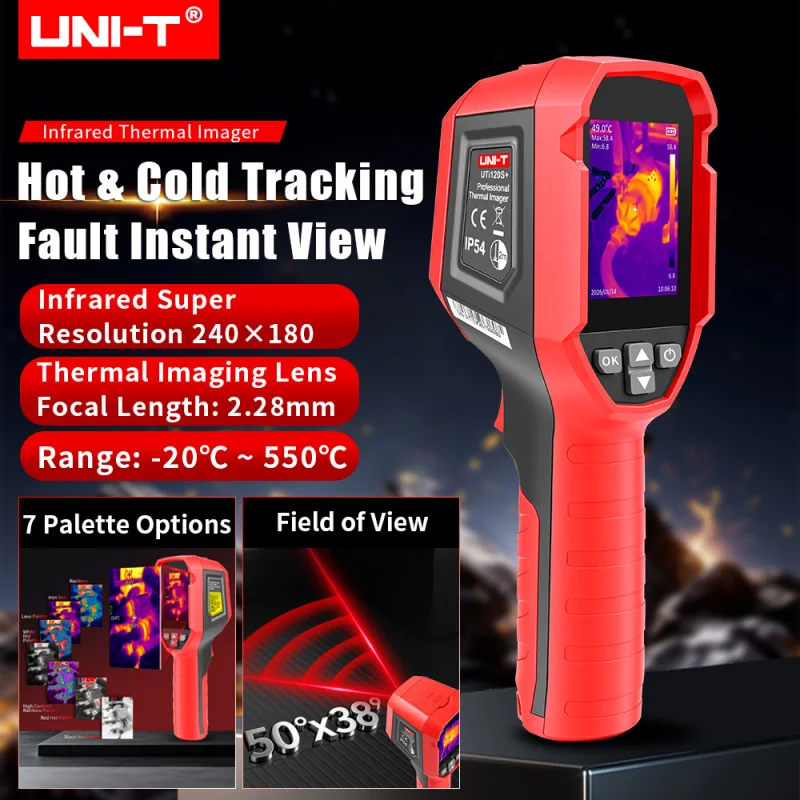 UNI-T UTi120S PLUS Thermal Camera Super Infrared Resolution 240x180 Handheld Thermal Imager Professional Thermal Imaging Camera