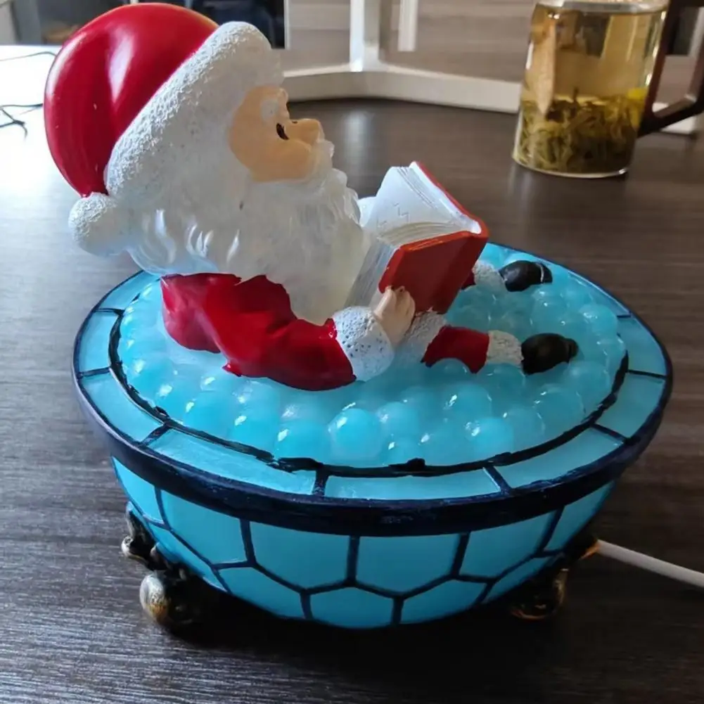 Christmas Table Centerpiece Light Holiday Bubble Light Santa Claus Led Night Light for Christmas Home Office Holiday Party