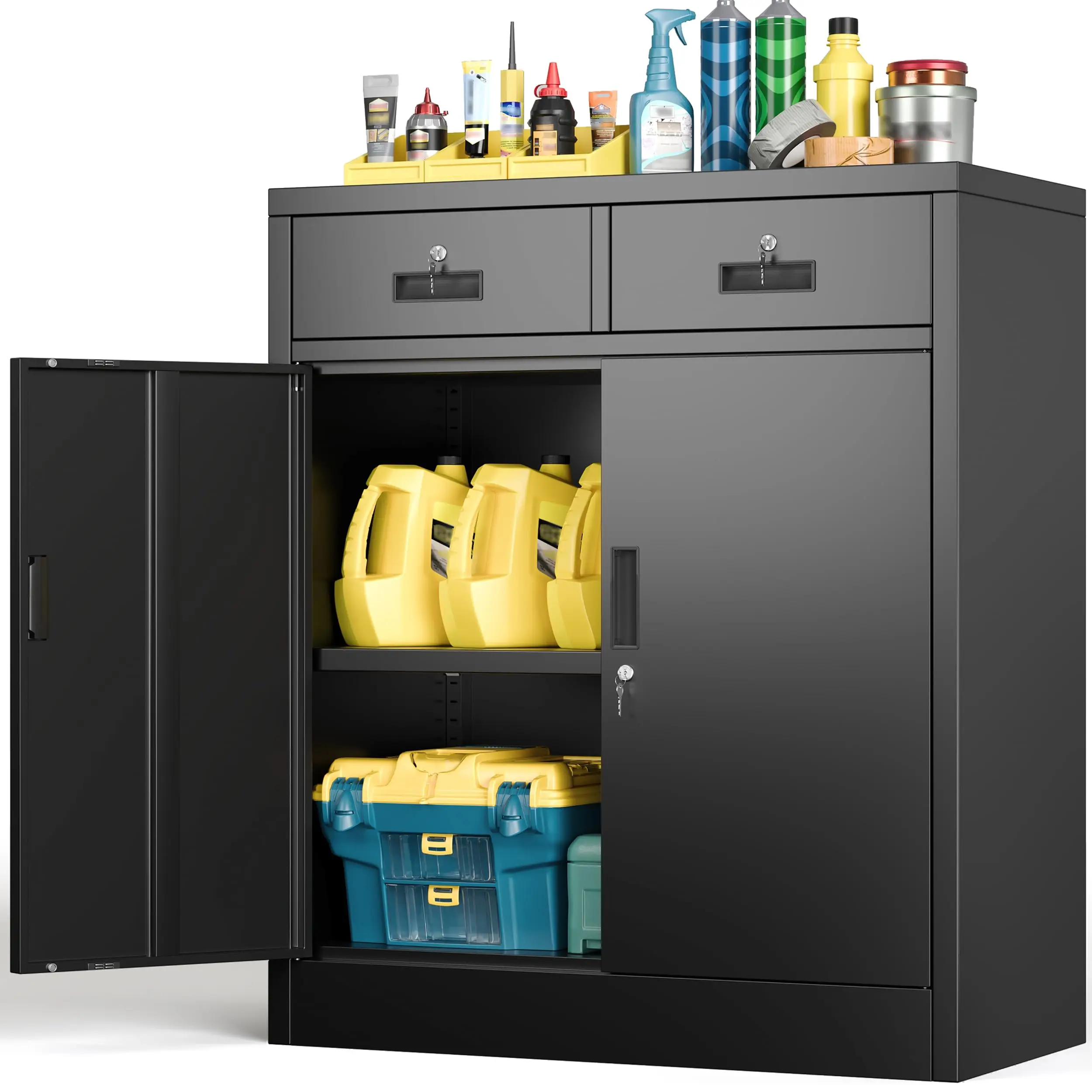 Metal Storage Cabinet with Do and Shelves, 36