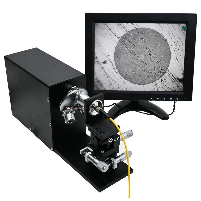 

End face detector 400x FA array 2-126 bare core three-lens microscope