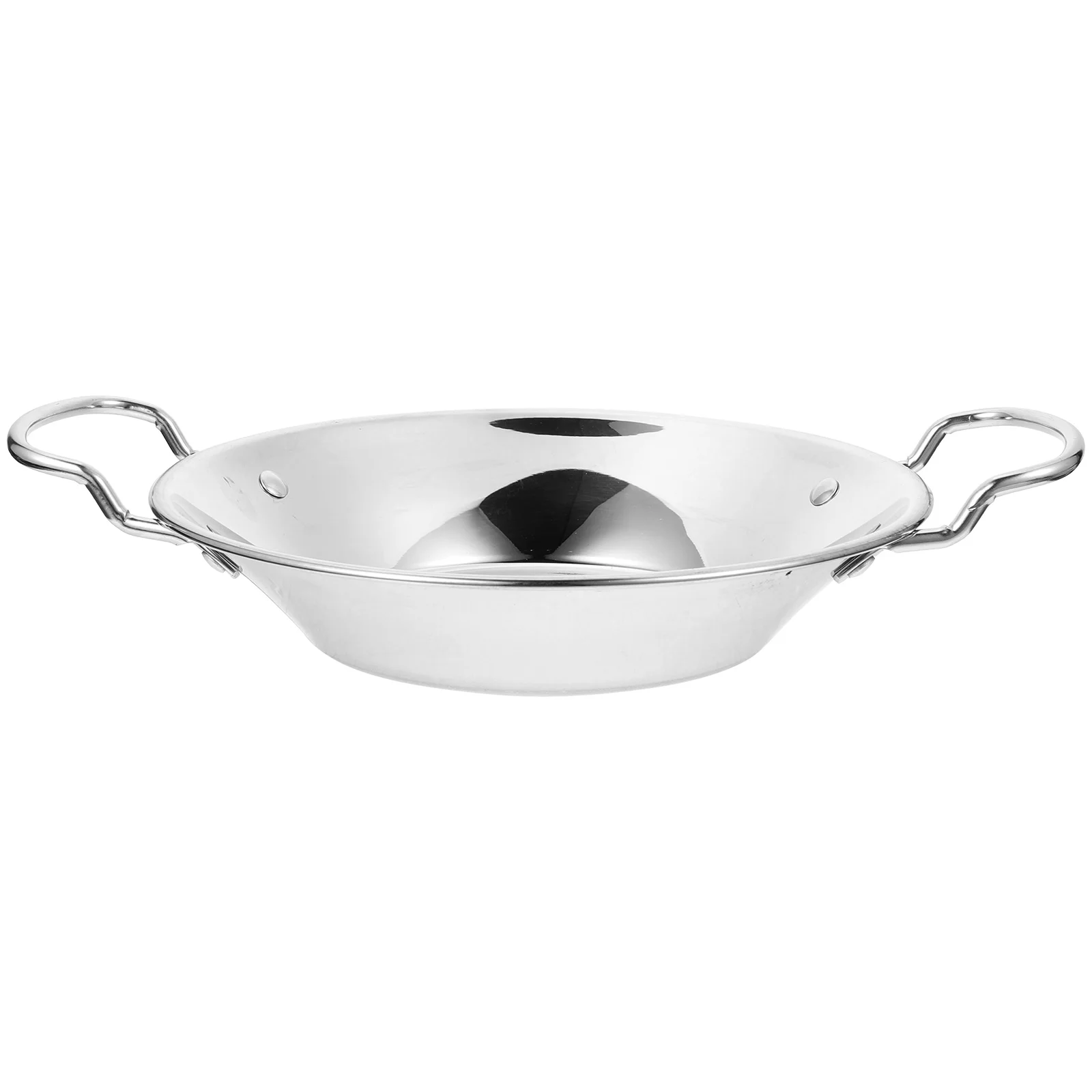 

Stainless Steel 20cm Flat Bottom Double Handles Kitchen Cookware Home Kitchen Accessory Food Wok Hot Pot Food Pan