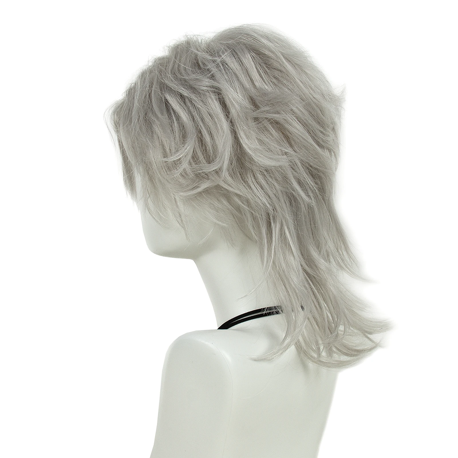 Grey Wolf Cut Layered Synthetic Hair Wig