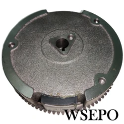 6 Magnets Electric Start Flywheel With Gear Teeth Ring For Predator Hemi 6.5HP 212CC Gas Engine