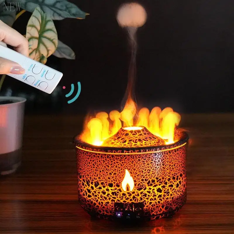 NEW Spring Realistic Volcanic Eruption Air Humidifiers, Portable  Diffuser, 2 Color LED Night Light Air Humidifier with Remote C