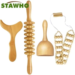 Wood Therapy Massage Tools Maderoterapia Wooden Gua Sha Tool Roller Massage Wooden Swedish Cup Mushroom Massager Anti Cellulite