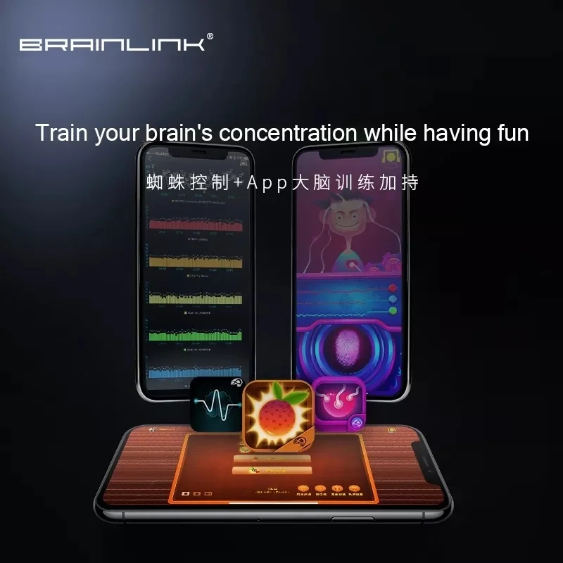 Brainlink SE EEG Headset Feedback Focus Training Hoofdband Brainwave Control Spider met interactief spel voor meerdere spelers voor kinderen