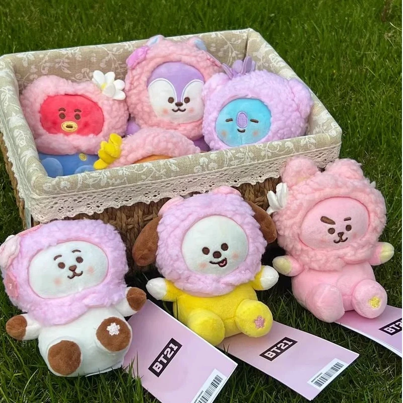 

Ins корейская серия вишни, плюшевая кукла, милая мультяшная сумка Bts, подвесное украшение, высокая стоимость, милые женские подарки