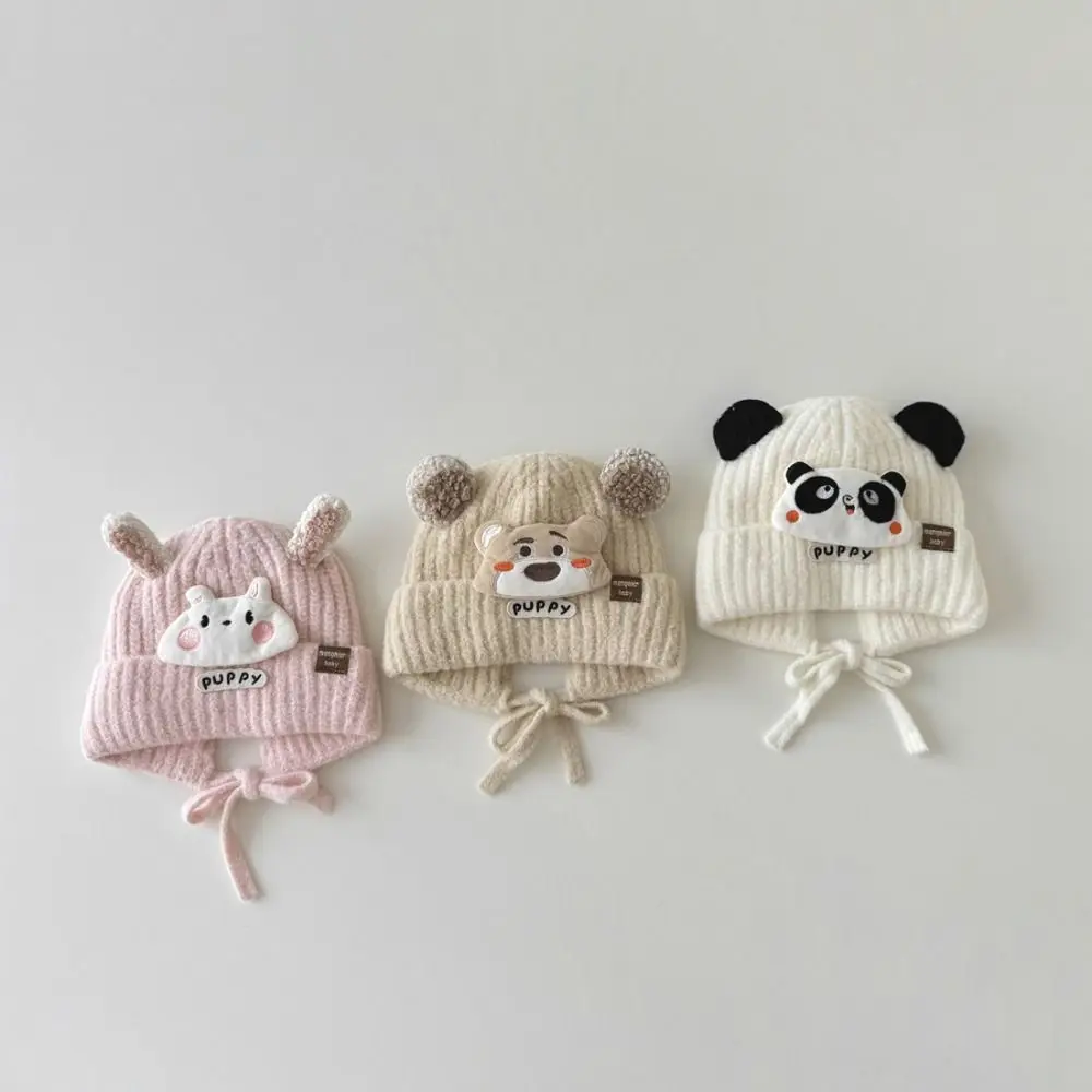 

Cute Cartoon Children Knitted Hat Thickened Windproof Beanies Hat Keep Warm Winter Baby Hats for Kids