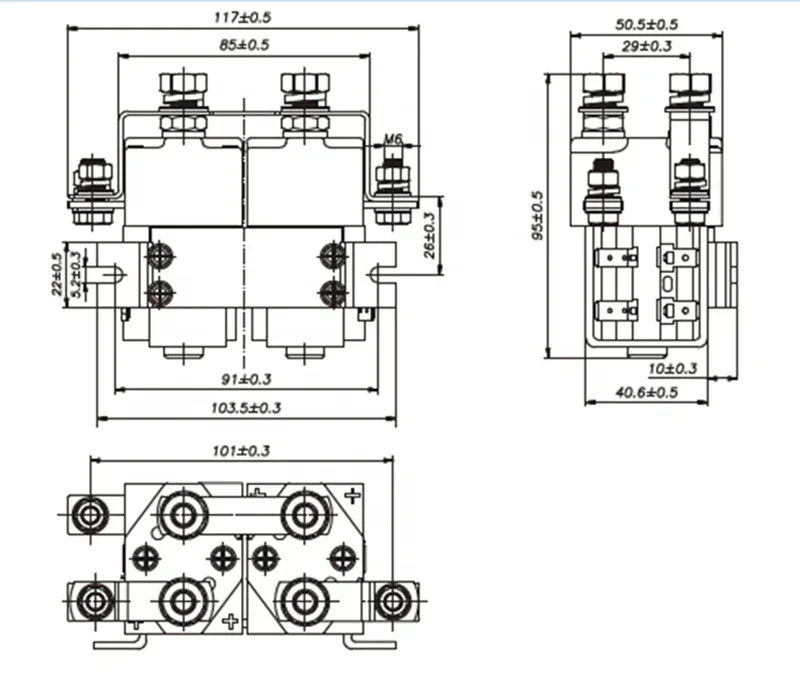 100A Electric forklift Winch Solenoid Relay DC Contactor