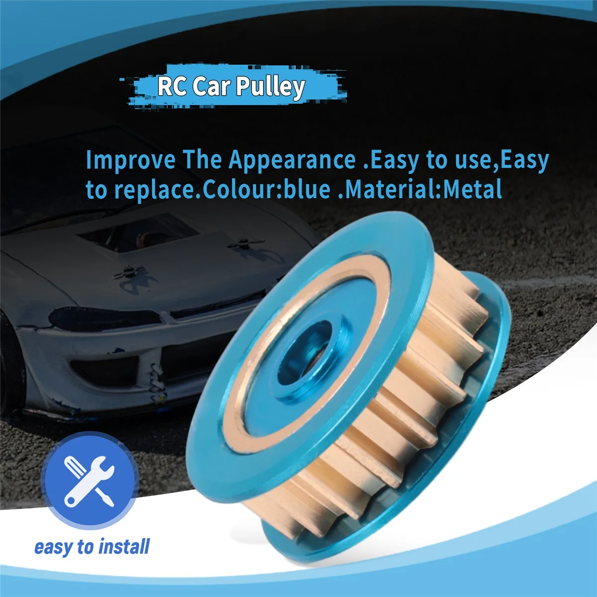 BFYL-Metallriemenscheibe 18T 300054450   für Tamiya XV-01 XV01 TA06 1/10 RC Auto Upgrades Teile Zubehör