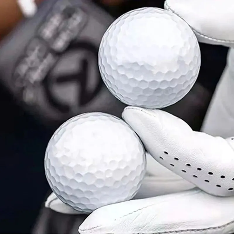 PGM 10 szt. Dwuwarstwowe piłki golfowe Huśtawka golfowa Putting Piłka do ćwiczeń Biała standardowa pusta piłka golfowa Q003