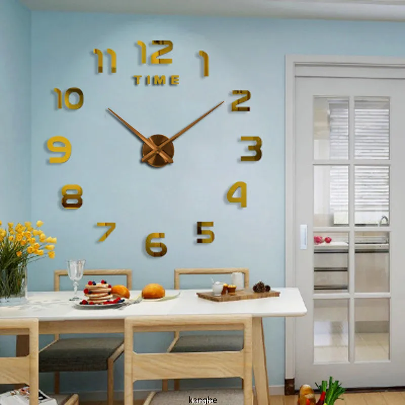 2023 nowoczesny Design duży zegar ścienny 3D DIY zegary kwarcowe modne zegarki lustro akrylowe naklejki salon Home Decor Horloge