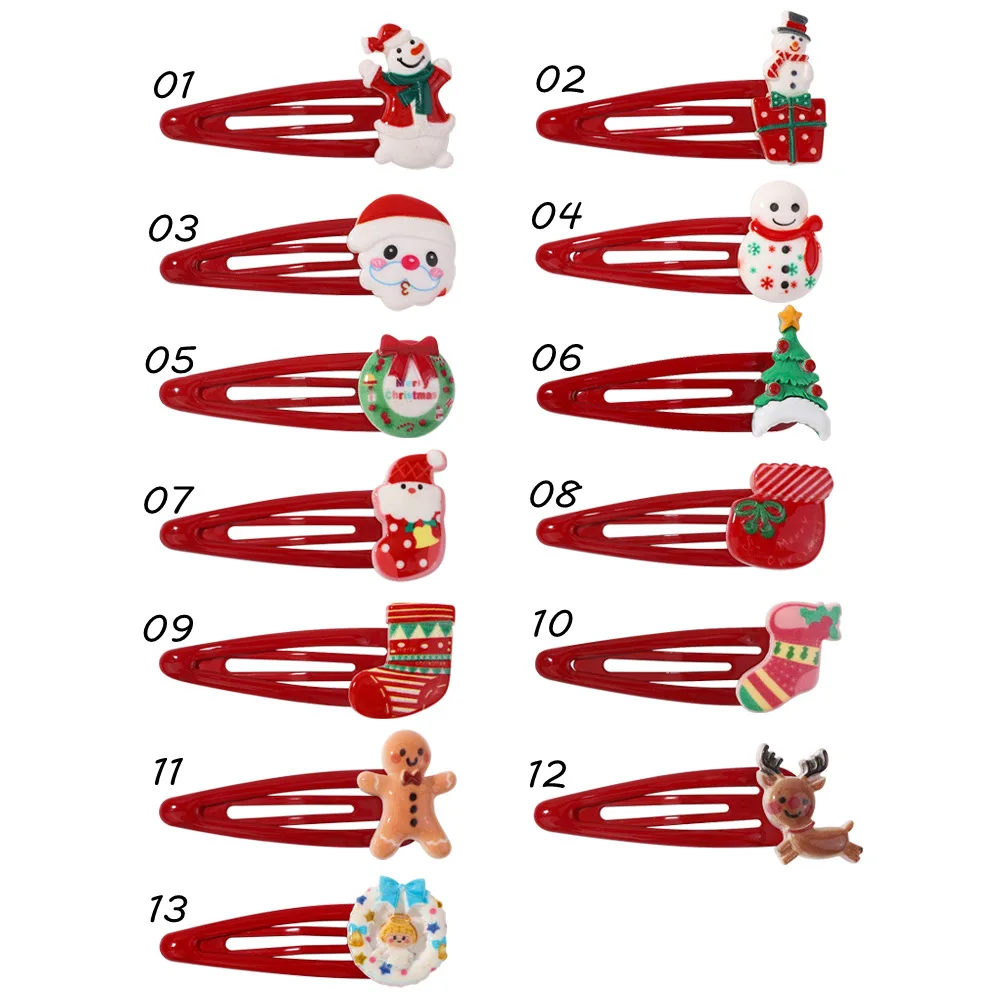 

130 PCS/Lot, Baby Christmas BB Snap Clip Red Hairpins Kids Girls Hair Accessories