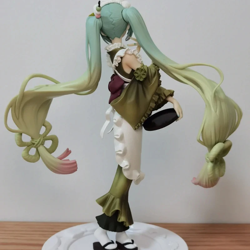 แท้ Hatsune Miku ตกแต่งรูป Matcha Ice Cream สําหรับขนมหวาน Series Action Figurines Bandai ของเล่นสะสม