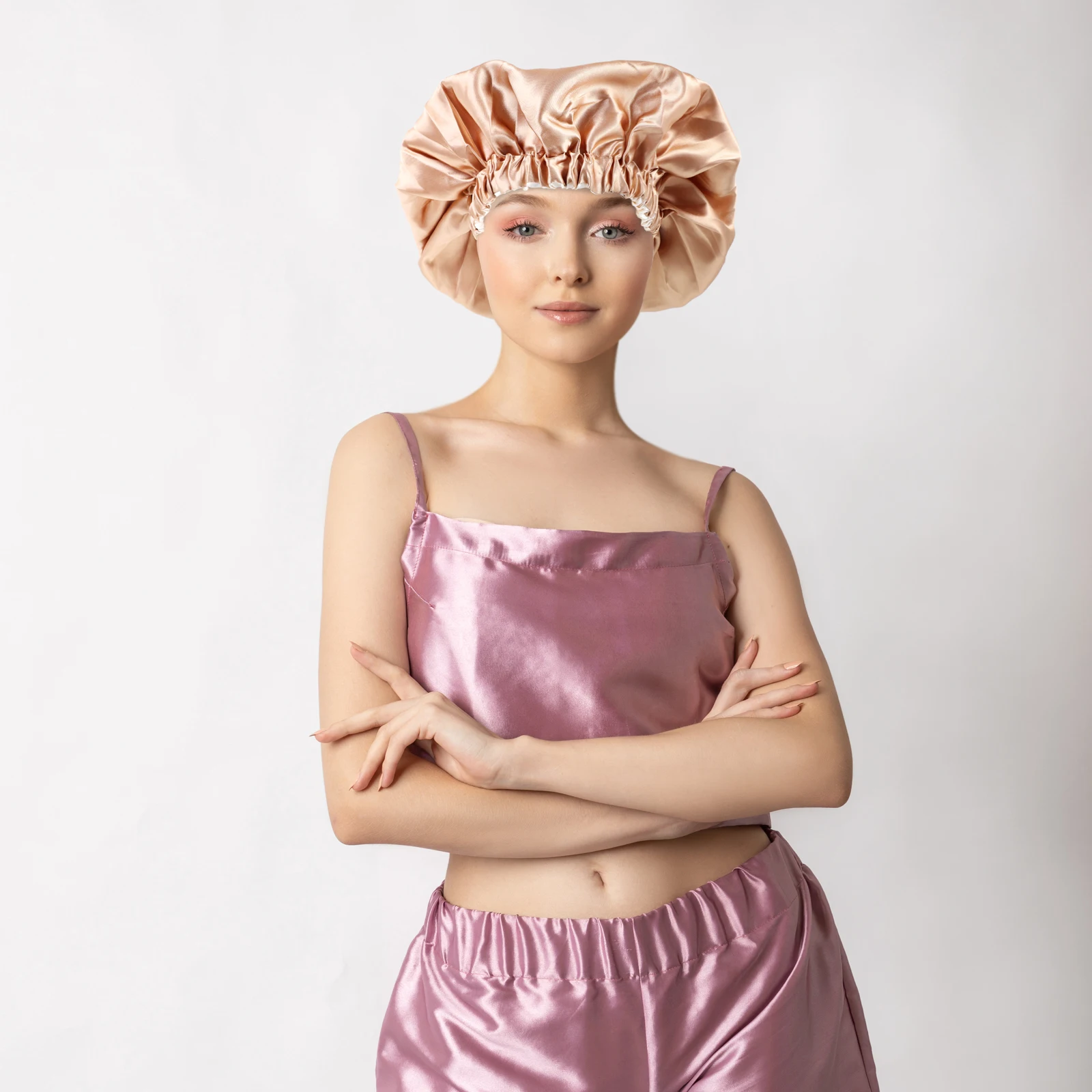 

Shower Caps Satin Sleep for Women to Sleeping Hat Household Bonnets Miss