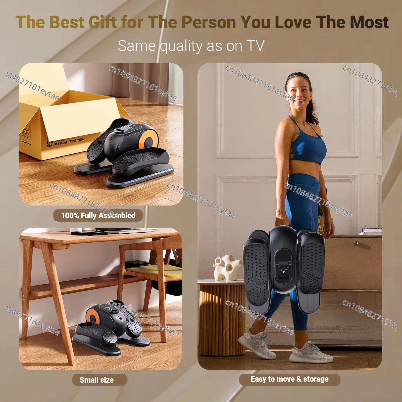Mini Portable Electric Seated Foot Pedal Exerciser Stair Stepper Rehabilitation for Elderly