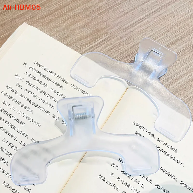 (HB05)Simple Fixed Book Clips Frosted Transparent Page Holder For Reading Tool Memo Clip Kawaii Desk Accessory Note Holder