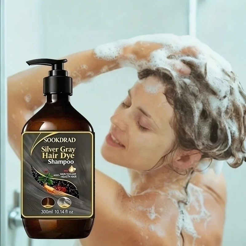 Ginseng Extract Grey Hair Dye Shampoo Nourishes Scalp 300ml