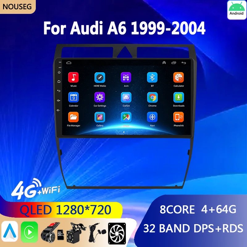 

Android Car Radio Multimedia for Audi A6 C5 1997-2004 S6 2 1999-2004 RS6 1 2002-2006 Player Auto Radio GPS Carplay 4G WiFi DSP