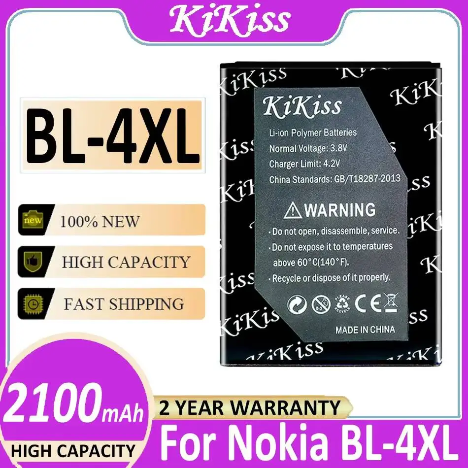 

2100Mah High Capacity Mobile Phone Battery For Nokia BL-4XL Performance