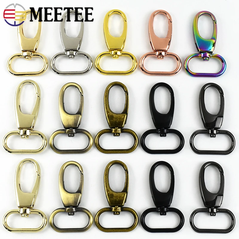 

5/10Pcs Meetee 19-38mm Metal Buckles Swivel Lobster Clasp for Webbing Strap Dog Collar Trigger Clip Snap Hook Bag Hardware