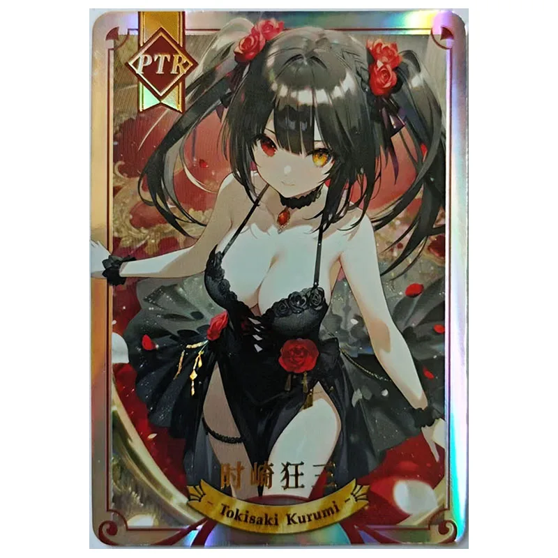 อะนิเมะ Gotde s และ ry Rare PTR Koc c ground cards Tokisaki Kurumi Yae Miko Rem Ram Yuuki Asuna Chika ของเล่นสําหรับ boys วันเกิดปัจจุบัน