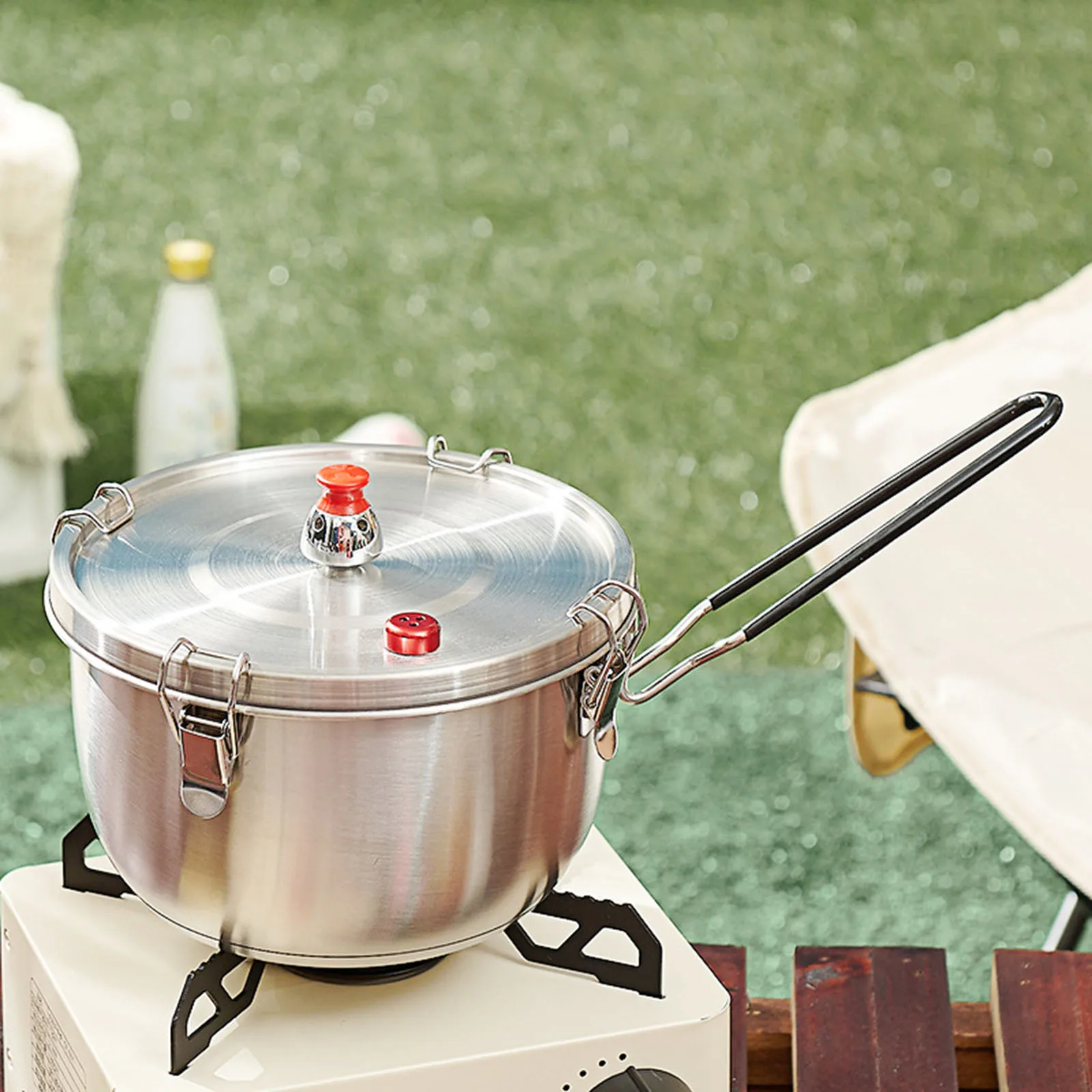 304 Stainless Steel Micro Pressure Cooker Outdoor Portable High-Altitude Non Stick Pressure Cooker Picnic Camping Pot