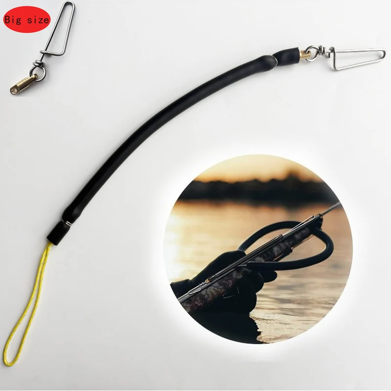 40CM Speargun Elastic Latex Rope Spearfishing Shock Cord 360° Rotating Large Brass Connector Fishing Swivel Shock Cord