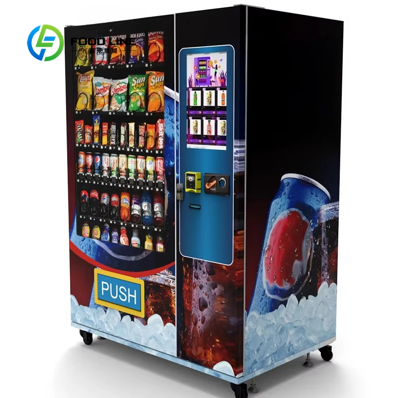 

Heavy-duty food and beverage vending machine with cold drink function, digital screen, multi-language SDK support